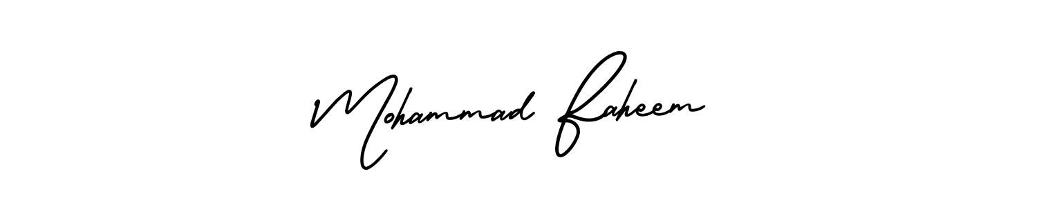 Use a signature maker to create a handwritten signature online. With this signature software, you can design (AmerikaSignatureDemo-Regular) your own signature for name Mohammad Faheem. Mohammad Faheem signature style 3 images and pictures png