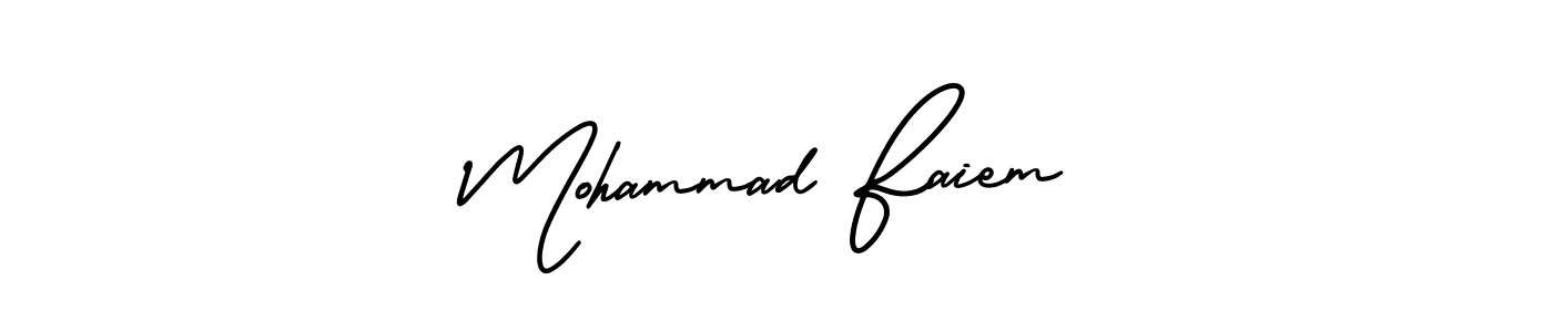 How to Draw Mohammad Faiem signature style? AmerikaSignatureDemo-Regular is a latest design signature styles for name Mohammad Faiem. Mohammad Faiem signature style 3 images and pictures png