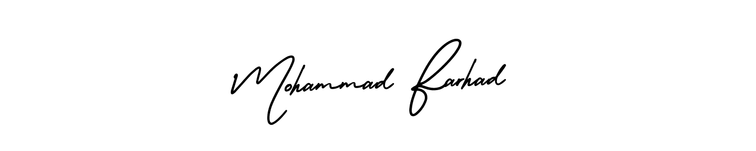 Make a beautiful signature design for name Mohammad Farhad. With this signature (AmerikaSignatureDemo-Regular) style, you can create a handwritten signature for free. Mohammad Farhad signature style 3 images and pictures png