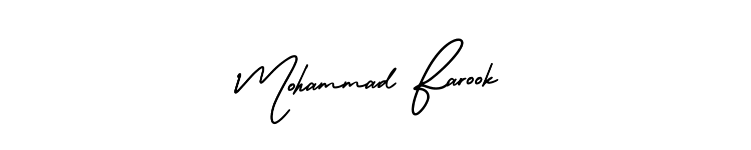 The best way (AmerikaSignatureDemo-Regular) to make a short signature is to pick only two or three words in your name. The name Mohammad Farook include a total of six letters. For converting this name. Mohammad Farook signature style 3 images and pictures png