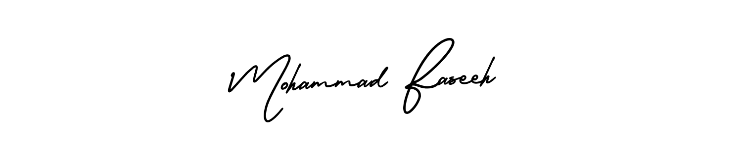 Best and Professional Signature Style for Mohammad Faseeh. AmerikaSignatureDemo-Regular Best Signature Style Collection. Mohammad Faseeh signature style 3 images and pictures png