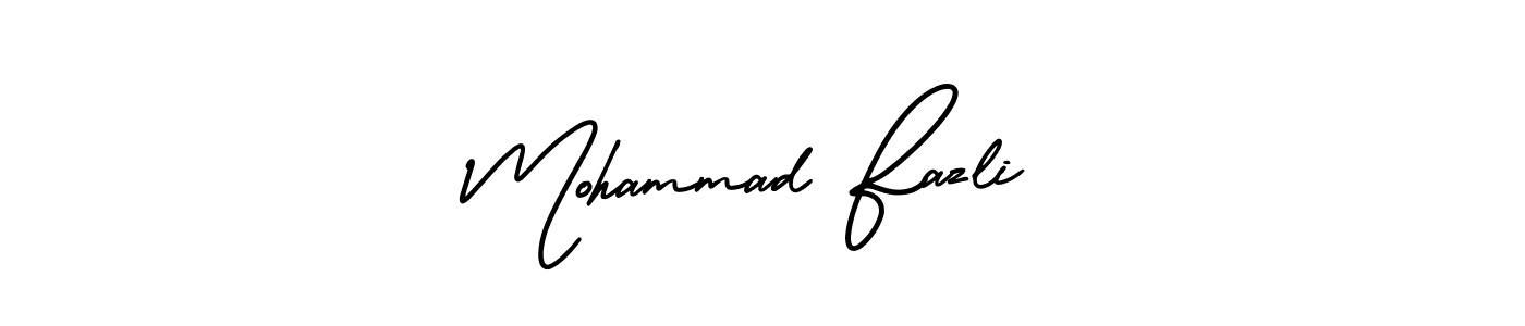 Design your own signature with our free online signature maker. With this signature software, you can create a handwritten (AmerikaSignatureDemo-Regular) signature for name Mohammad Fazli. Mohammad Fazli signature style 3 images and pictures png