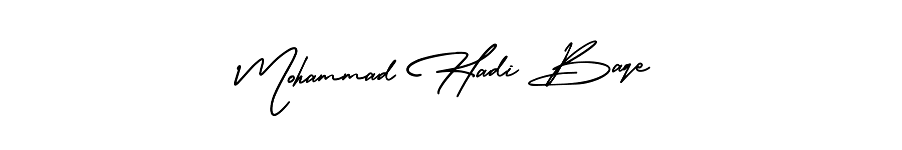 How to make Mohammad Hadi Baqe name signature. Use AmerikaSignatureDemo-Regular style for creating short signs online. This is the latest handwritten sign. Mohammad Hadi Baqe signature style 3 images and pictures png