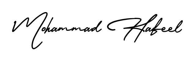 A classic penmanship look for Mohammad Hafeel. The AmerikaSignatureDemo-Regular font brings timeless elegance and confidence to every signed document. Mohammad Hafeel signature style 3 images and pictures png