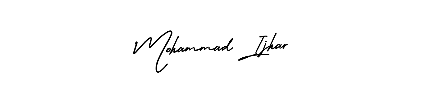 This is the best signature style for the Mohammad Ijhar name. Also you like these signature font (AmerikaSignatureDemo-Regular). Mix name signature. Mohammad Ijhar signature style 3 images and pictures png