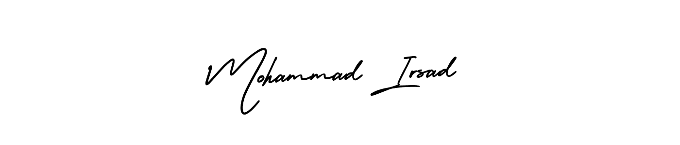 The best way (AmerikaSignatureDemo-Regular) to make a short signature is to pick only two or three words in your name. The name Mohammad Irsad include a total of six letters. For converting this name. Mohammad Irsad signature style 3 images and pictures png