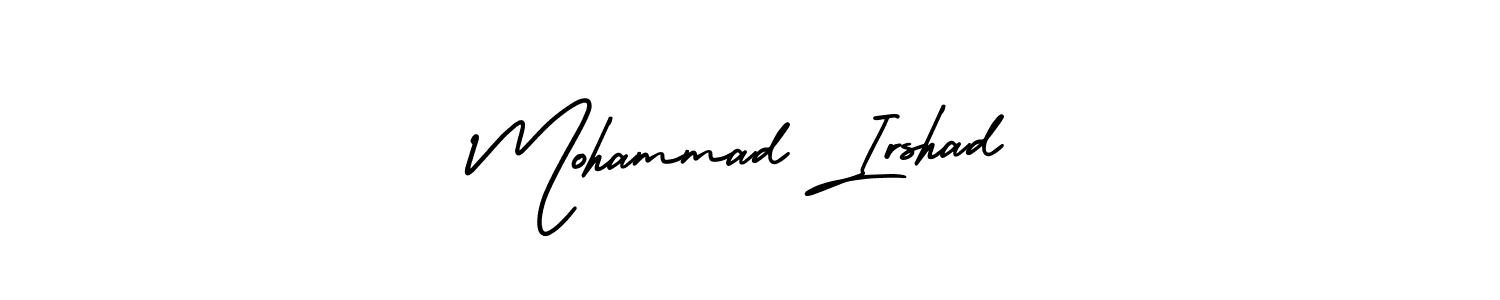 This is the best signature style for the Mohammad Irshad name. Also you like these signature font (AmerikaSignatureDemo-Regular). Mix name signature. Mohammad Irshad signature style 3 images and pictures png
