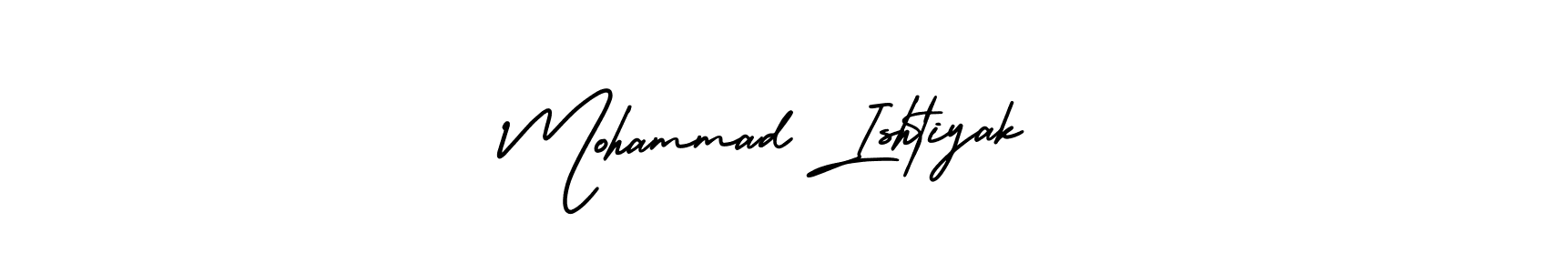 Make a short Mohammad Ishtiyak signature style. Manage your documents anywhere anytime using AmerikaSignatureDemo-Regular. Create and add eSignatures, submit forms, share and send files easily. Mohammad Ishtiyak signature style 3 images and pictures png