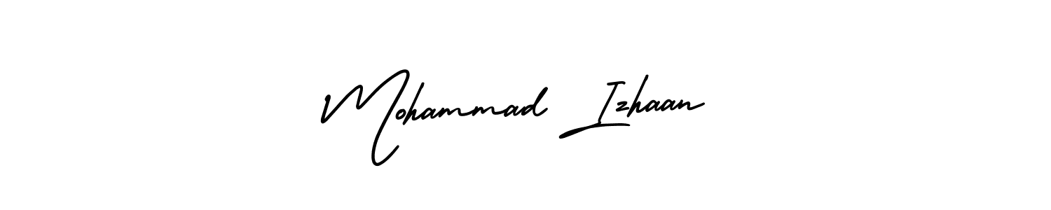 This is the best signature style for the Mohammad Izhaan name. Also you like these signature font (AmerikaSignatureDemo-Regular). Mix name signature. Mohammad Izhaan signature style 3 images and pictures png