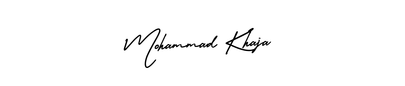 The best way (AmerikaSignatureDemo-Regular) to make a short signature is to pick only two or three words in your name. The name Mohammad Khaja include a total of six letters. For converting this name. Mohammad Khaja signature style 3 images and pictures png