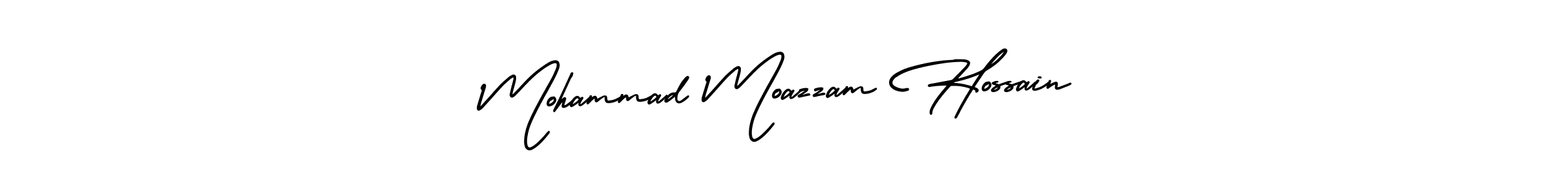 The best way (AmerikaSignatureDemo-Regular) to make a short signature is to pick only two or three words in your name. The name Mohammad Moazzam Hossain include a total of six letters. For converting this name. Mohammad Moazzam Hossain signature style 3 images and pictures png
