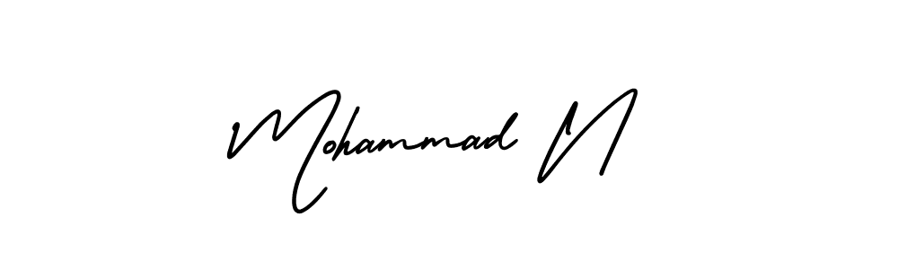 This is the best signature style for the Mohammad N name. Also you like these signature font (AmerikaSignatureDemo-Regular). Mix name signature. Mohammad N signature style 3 images and pictures png