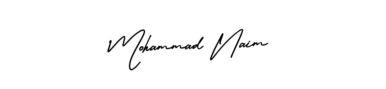 The best way (AmerikaSignatureDemo-Regular) to make a short signature is to pick only two or three words in your name. The name Mohammad Naim include a total of six letters. For converting this name. Mohammad Naim signature style 3 images and pictures png