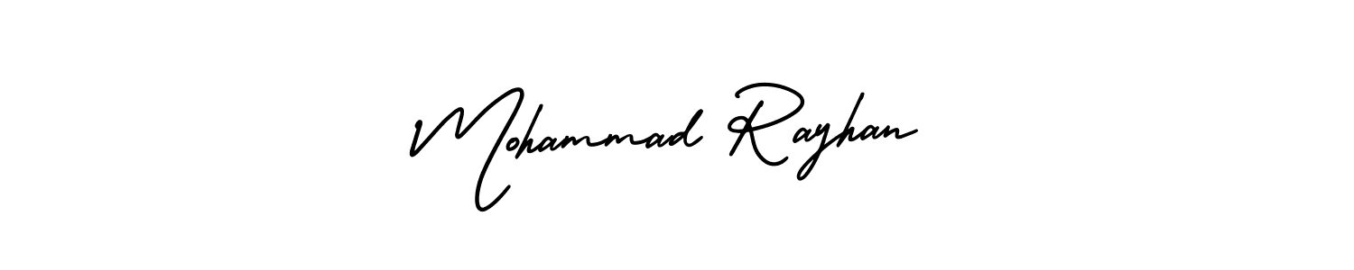 AmerikaSignatureDemo-Regular is a professional signature style that is perfect for those who want to add a touch of class to their signature. It is also a great choice for those who want to make their signature more unique. Get Mohammad Rayhan name to fancy signature for free. Mohammad Rayhan signature style 3 images and pictures png