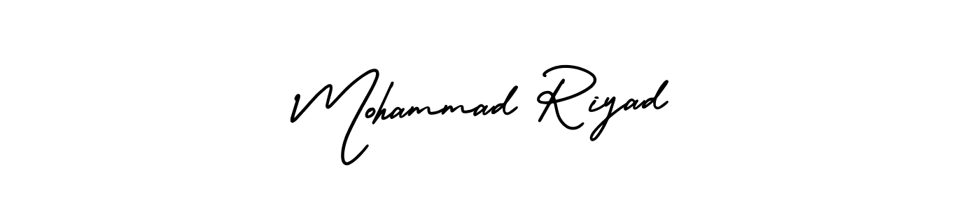 You should practise on your own different ways (AmerikaSignatureDemo-Regular) to write your name (Mohammad Riyad) in signature. don't let someone else do it for you. Mohammad Riyad signature style 3 images and pictures png