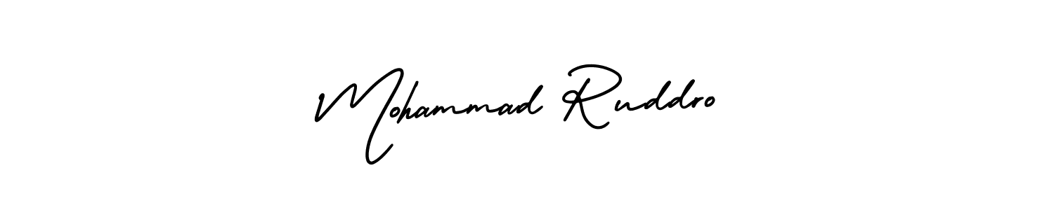Mohammad Ruddro stylish signature style. Best Handwritten Sign (AmerikaSignatureDemo-Regular) for my name. Handwritten Signature Collection Ideas for my name Mohammad Ruddro. Mohammad Ruddro signature style 3 images and pictures png