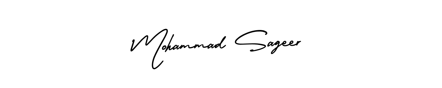 How to Draw Mohammad Sageer signature style? AmerikaSignatureDemo-Regular is a latest design signature styles for name Mohammad Sageer. Mohammad Sageer signature style 3 images and pictures png