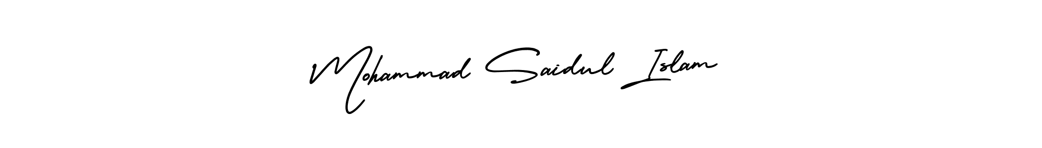 The best way (AmerikaSignatureDemo-Regular) to make a short signature is to pick only two or three words in your name. The name Mohammad Saidul Islam include a total of six letters. For converting this name. Mohammad Saidul Islam signature style 3 images and pictures png
