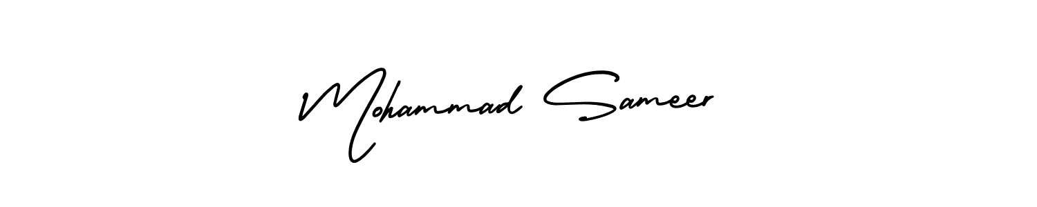 You should practise on your own different ways (AmerikaSignatureDemo-Regular) to write your name (Mohammad Sameer) in signature. don't let someone else do it for you. Mohammad Sameer signature style 3 images and pictures png