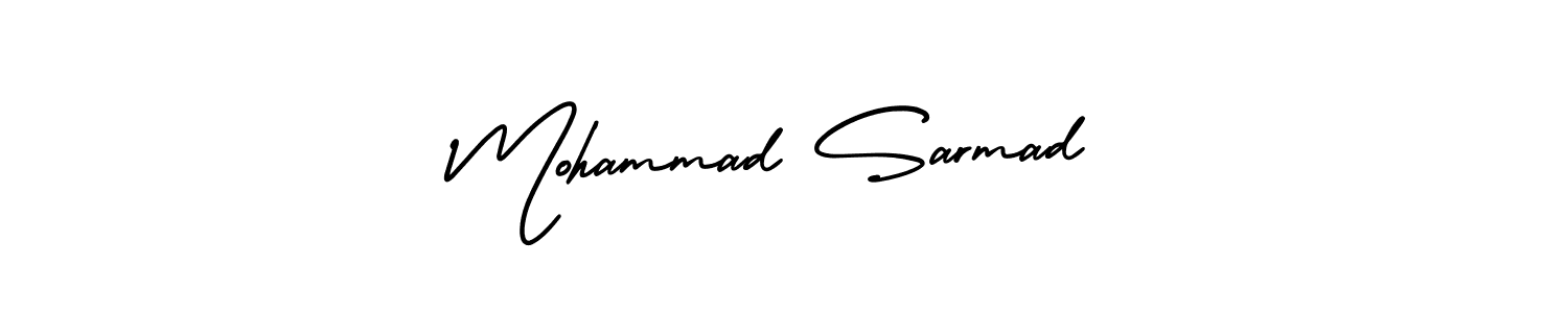 How to Draw Mohammad Sarmad signature style? AmerikaSignatureDemo-Regular is a latest design signature styles for name Mohammad Sarmad. Mohammad Sarmad signature style 3 images and pictures png