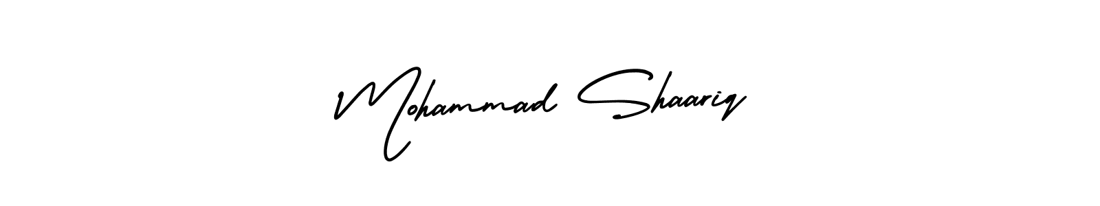 This is the best signature style for the Mohammad Shaariq name. Also you like these signature font (AmerikaSignatureDemo-Regular). Mix name signature. Mohammad Shaariq signature style 3 images and pictures png