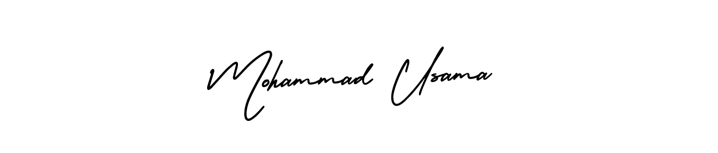 How to make Mohammad Usama name signature. Use AmerikaSignatureDemo-Regular style for creating short signs online. This is the latest handwritten sign. Mohammad Usama signature style 3 images and pictures png