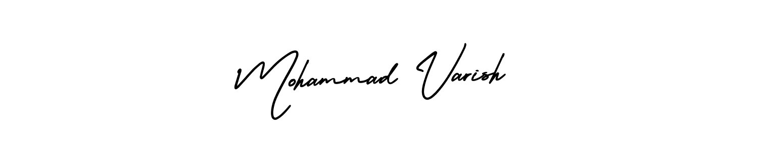 The best way (AmerikaSignatureDemo-Regular) to make a short signature is to pick only two or three words in your name. The name Mohammad Varish include a total of six letters. For converting this name. Mohammad Varish signature style 3 images and pictures png