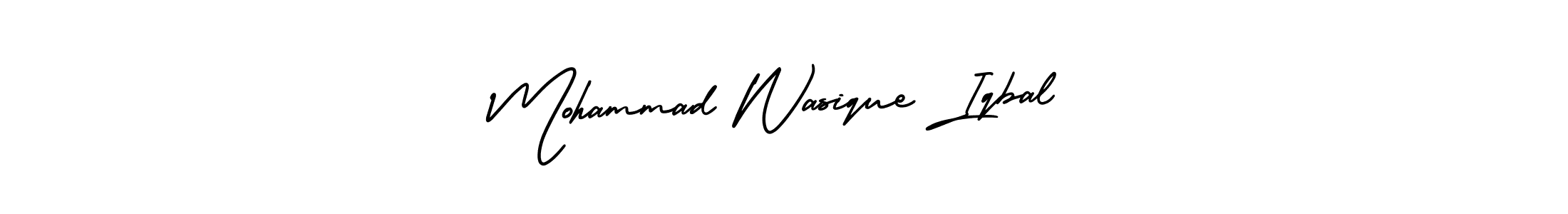 How to make Mohammad Wasique Iqbal signature? AmerikaSignatureDemo-Regular is a professional autograph style. Create handwritten signature for Mohammad Wasique Iqbal name. Mohammad Wasique Iqbal signature style 3 images and pictures png