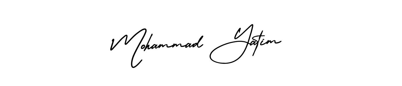 The best way (AmerikaSignatureDemo-Regular) to make a short signature is to pick only two or three words in your name. The name Mohammad Yatim include a total of six letters. For converting this name. Mohammad Yatim signature style 3 images and pictures png