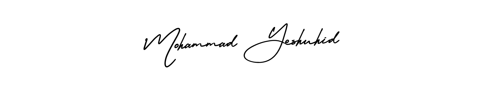 AmerikaSignatureDemo-Regular is a professional signature style that is perfect for those who want to add a touch of class to their signature. It is also a great choice for those who want to make their signature more unique. Get Mohammad Yeshuhid name to fancy signature for free. Mohammad Yeshuhid signature style 3 images and pictures png