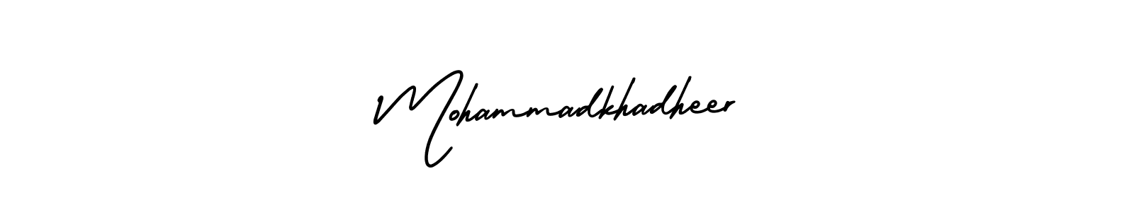 Mohammadkhadheer stylish signature style. Best Handwritten Sign (AmerikaSignatureDemo-Regular) for my name. Handwritten Signature Collection Ideas for my name Mohammadkhadheer. Mohammadkhadheer signature style 3 images and pictures png