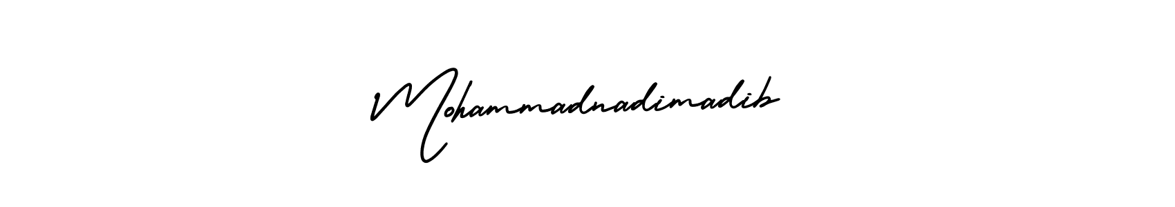 Similarly AmerikaSignatureDemo-Regular is the best handwritten signature design. Signature creator online .You can use it as an online autograph creator for name Mohammadnadimadib. Mohammadnadimadib signature style 3 images and pictures png