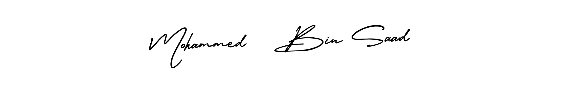 if you are searching for the best signature style for your name Mohammed   Bin Saad. so please give up your signature search. here we have designed multiple signature styles  using AmerikaSignatureDemo-Regular. Mohammed   Bin Saad signature style 3 images and pictures png