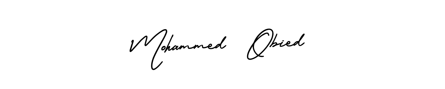 AmerikaSignatureDemo-Regular is a professional signature style that is perfect for those who want to add a touch of class to their signature. It is also a great choice for those who want to make their signature more unique. Get Mohammed  Obied name to fancy signature for free. Mohammed  Obied signature style 3 images and pictures png