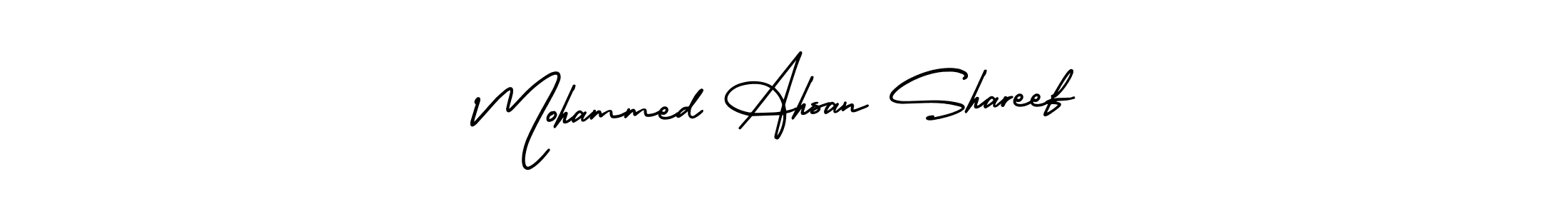 AmerikaSignatureDemo-Regular is a professional signature style that is perfect for those who want to add a touch of class to their signature. It is also a great choice for those who want to make their signature more unique. Get Mohammed Ahsan Shareef name to fancy signature for free. Mohammed Ahsan Shareef signature style 3 images and pictures png
