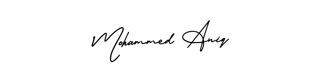 Make a short Mohammed Aniq signature style. Manage your documents anywhere anytime using AmerikaSignatureDemo-Regular. Create and add eSignatures, submit forms, share and send files easily. Mohammed Aniq signature style 3 images and pictures png