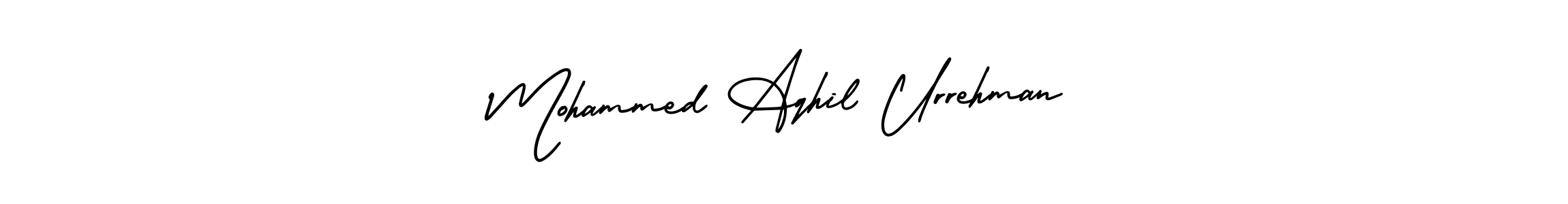 Also You can easily find your signature by using the search form. We will create Mohammed Aqhil Urrehman name handwritten signature images for you free of cost using AmerikaSignatureDemo-Regular sign style. Mohammed Aqhil Urrehman signature style 3 images and pictures png