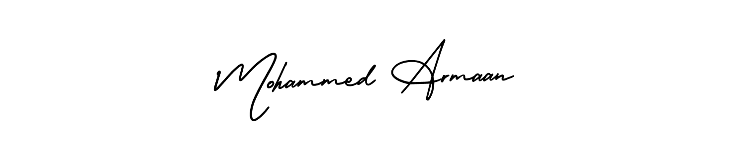 How to make Mohammed Armaan name signature. Use AmerikaSignatureDemo-Regular style for creating short signs online. This is the latest handwritten sign. Mohammed Armaan signature style 3 images and pictures png