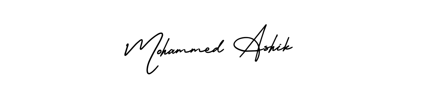 It looks lik you need a new signature style for name Mohammed Ashik. Design unique handwritten (AmerikaSignatureDemo-Regular) signature with our free signature maker in just a few clicks. Mohammed Ashik signature style 3 images and pictures png