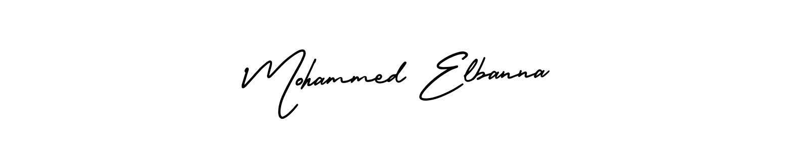 The best way (AmerikaSignatureDemo-Regular) to make a short signature is to pick only two or three words in your name. The name Mohammed Elbanna include a total of six letters. For converting this name. Mohammed Elbanna signature style 3 images and pictures png