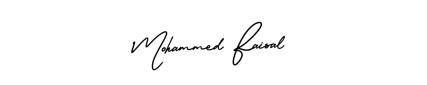 How to make Mohammed Faisal name signature. Use AmerikaSignatureDemo-Regular style for creating short signs online. This is the latest handwritten sign. Mohammed Faisal signature style 3 images and pictures png