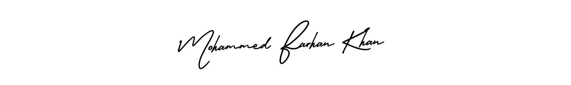 You should practise on your own different ways (AmerikaSignatureDemo-Regular) to write your name (Mohammed Farhan Khan) in signature. don't let someone else do it for you. Mohammed Farhan Khan signature style 3 images and pictures png