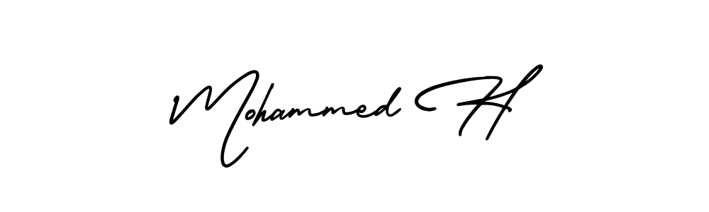 How to make Mohammed H signature? AmerikaSignatureDemo-Regular is a professional autograph style. Create handwritten signature for Mohammed H name. Mohammed H signature style 3 images and pictures png