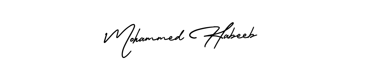 Also You can easily find your signature by using the search form. We will create Mohammed Habeeb name handwritten signature images for you free of cost using AmerikaSignatureDemo-Regular sign style. Mohammed Habeeb signature style 3 images and pictures png