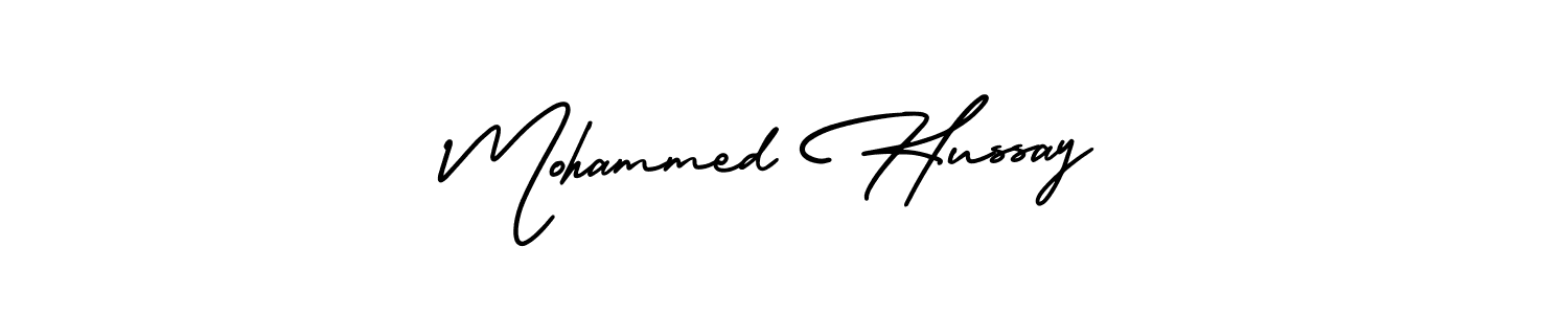 How to Draw Mohammed Hussay signature style? AmerikaSignatureDemo-Regular is a latest design signature styles for name Mohammed Hussay. Mohammed Hussay signature style 3 images and pictures png