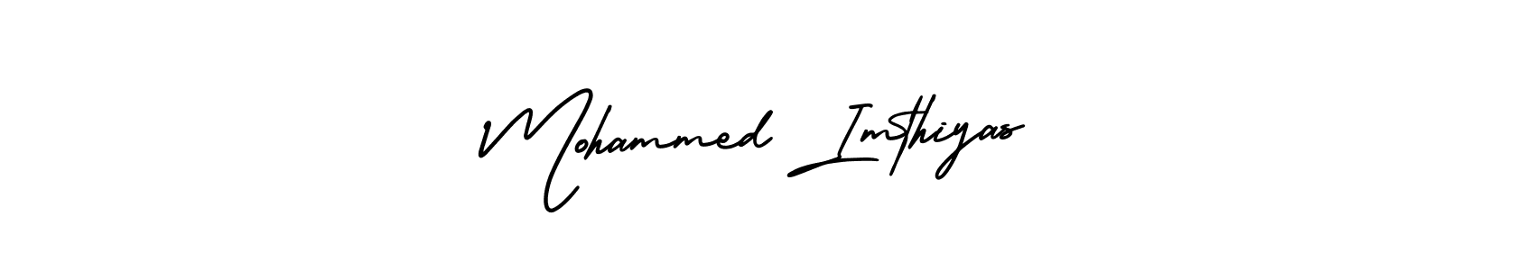 You should practise on your own different ways (AmerikaSignatureDemo-Regular) to write your name (Mohammed Imthiyas) in signature. don't let someone else do it for you. Mohammed Imthiyas signature style 3 images and pictures png