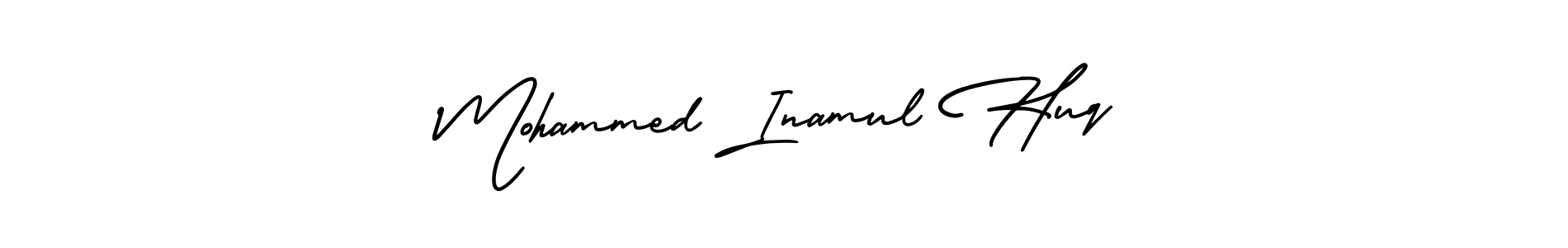 You should practise on your own different ways (AmerikaSignatureDemo-Regular) to write your name (Mohammed Inamul Huq) in signature. don't let someone else do it for you. Mohammed Inamul Huq signature style 3 images and pictures png