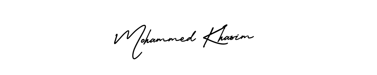 The best way (AmerikaSignatureDemo-Regular) to make a short signature is to pick only two or three words in your name. The name Mohammed Khasim include a total of six letters. For converting this name. Mohammed Khasim signature style 3 images and pictures png