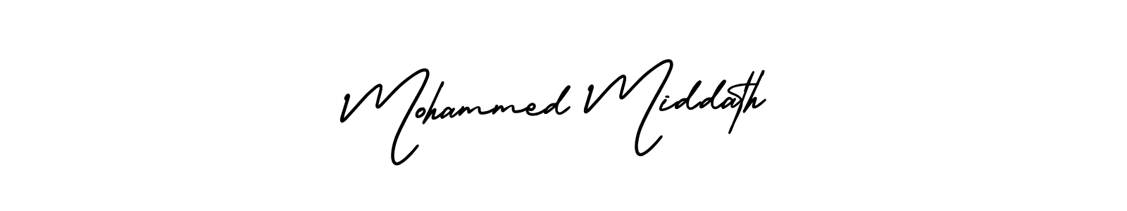 Use a signature maker to create a handwritten signature online. With this signature software, you can design (AmerikaSignatureDemo-Regular) your own signature for name Mohammed Middath. Mohammed Middath signature style 3 images and pictures png
