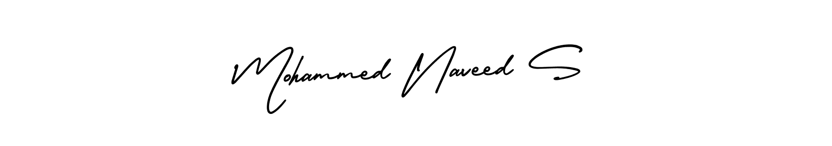 This is the best signature style for the Mohammed Naveed S name. Also you like these signature font (AmerikaSignatureDemo-Regular). Mix name signature. Mohammed Naveed S signature style 3 images and pictures png